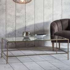 Custer Clear Glass Coffee Table With Bronze Metal Frame - UK