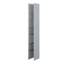 Cyan Wooden Bookcase Narrow With 6 Shelves In Grey - UK