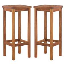 Dafne Brown Wooden Bar Stools In A Pair - UK