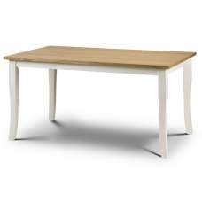 Dagan Wooden Dining Table Rectangular In Ivory And Oak - UK