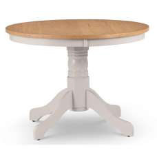 Dagan Wooden Dining Table Round In Grey And Oak - UK