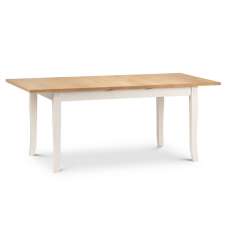 Dagan Wooden Extending Dining Table In Ivory And Oak - UK