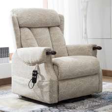 Dallas Fabric Electric Recliner Chair In Cream - UK