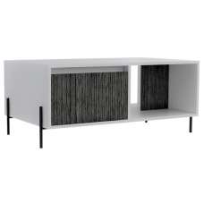 Dunster Wooden Coffee Table With 1 Drawer In White And Grey - UK