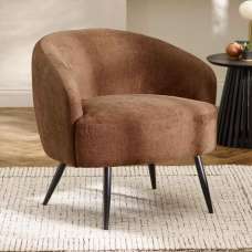 Dalrex Fabric Bedroom Chair with Black Legs in Rust - UK