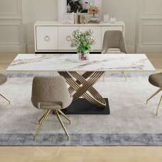 Dalviro Ceramic Dining Table in White Gloss - UK