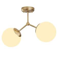 Damar 2 Light Metal Ceiling Light in Gold - UK