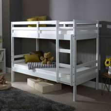 Danbury Wooden Single Bunk Bed In White - UK