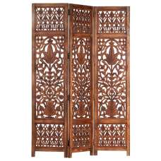Danessa Wooden 3 Panels 120cm x 165cm Room Divider In Brown - UK