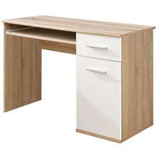 Dania Kids Computer Desk 1 Door In Matt White And Sonoma Oak - UK