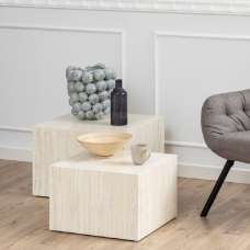 Dania Wooden Set Of 2 Coffee Table Square In Light Oak - UK