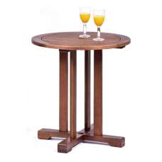 Darko Wooden Pedestal Dining Table In Brown - UK