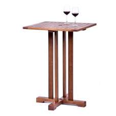 Danil Hardwood Commercial Bar Table Square In Teak - UK