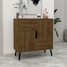 Darien Wooden Storage Cabinet with 2 Doors in Walnut and Black - UK