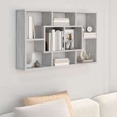 Darko Rectangular Wooden Wall Shelf In Grey Sonoma Oak - UK