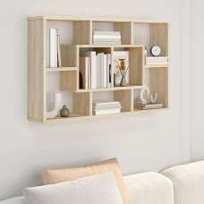 Darko Rectangular Wooden Wall Shelf In Sonoma Oak - UK