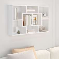 Darko Rectangular Wooden Wall Shelf In White - UK