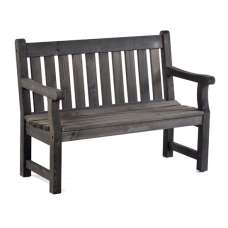 Darko Small Wooden Garden Seating Bench In Dark Grey - UK