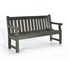 Darko Medium Wooden Garden Seating Bench In Dark Grey - UK