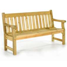 Darko Medium Wooden Garden Seating Bench In Green Natural - UK