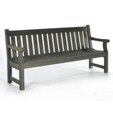 Darko Large Wooden Garden Seating Bench In Dark Grey - UK