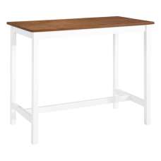 Darla Wooden Bar Table In Brown And White - UK