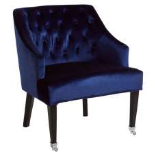 Darwo Upholstered Velvet Armchair In Blue - UK