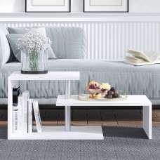 Daven Wooden Coffee Table In White - UK
