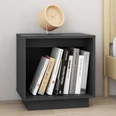 Dawes Solid Pinewood Bedside Cabinet In Grey - UK