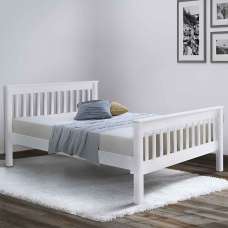 Dearborn Wooden Small Double Bed In White - UK