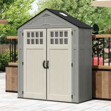 Decluttered 6x3 Reinforced Resin Garden Storage Cabinet in Grey - UK