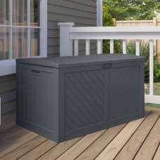 Decluttered Reinforced Resin Garden 507L Storage Box in Cyberspace Grey - UK