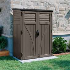Decluttered Reinforced Resin Garden Storage Cabinet in Stone Grey - UK