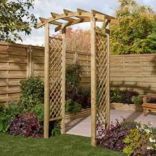 Decluttered Garden Wooden Arch In Natural - UK