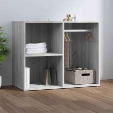 Deion Wooden Clothes Storage With Self In Grey Sonoma - UK