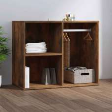 Deion Wooden Clothes Storage With Self In Smoked Oak - UK