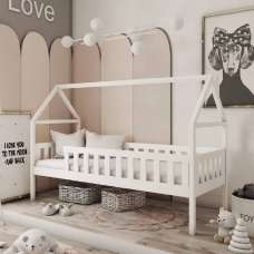 Dekalb Wooden Day Bed With Foam Mattress In White - UK