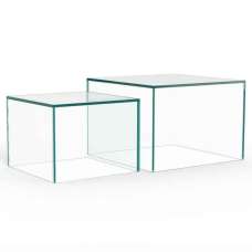 Delft Glass Nesting Coffee Tables - Clear - UK