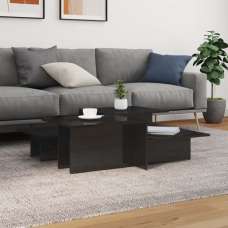 Delft High Gloss Set Of 2 Coffee Tables In Black - UK