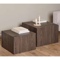 Delft Wooden Nesting Coffee Tables In Smoked Ash - UK