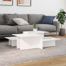 Delft Wooden Set Of 2 Coffee Tables In White - UK