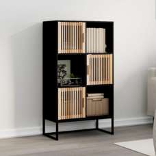 Delicia Wooden Sideboard With 3 Doors 3 Shelves In Black - UK