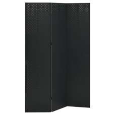 Deliz Steel 3 Panels 120cm x 180cm Room Divider In Black - UK