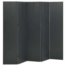 Deliz Steel 5 Panels 200cm x 180cm Room Divider In Anthracite - UK