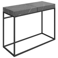 Delmar Wooden Console Table In Grey Marble Effect - UK