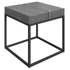 Delmar Wooden Side Table In Grey Marble Effect - UK