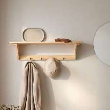 Delmira Wooden Coat Rack in Oak - UK