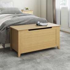 Delmira Wooden Ottoman Trunk Storage in Oak - UK