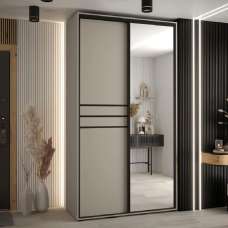 Delta Mirrored Wardrobe With 2 Sliding Doors In Cashmere - UK