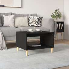 Demia Wooden Coffee Table With Undershelf In Black - UK